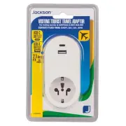 Jackson Universal Visiting Tourist Travel adaptor with USB A USB C - PTA929USB3C