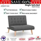 Recliner Single Sofa Bed Dark Grey Fabric Lounge Chair Single Tufted Couch New