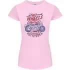 Two Wheels Attitude Motorcycle Biker Motorbike Womens Petite Cut T-Shirt