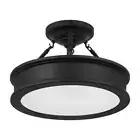 Ceiling Light 15 In. 3-Light Coal Semi Flush Mount Dimmable Indoor Damp Rated