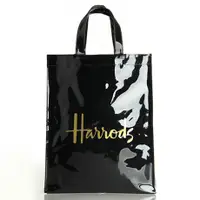 在飛比找蝦皮商城精選優惠-Harrods PVC手提袋 英倫名品 哈洛德 金色字母 磁