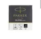 Parker Quink Mini Black Fountain Pen Ink Refills - Pack of 6