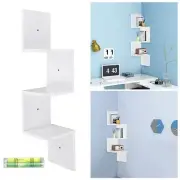 3 Tiers Wall Mount Corner Shelf Display Shelves Organizer Gradienter for Office