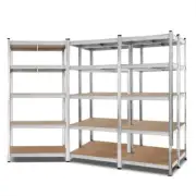 Giantz 5 X 0.9m 5 Shelf Steel Warehouse Rack - Silver