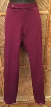 Nicole Miller New York Womens Ankle Pants Size 6 Purple Straight Leg Stretch