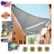 Durable 21' Triangle Grey Sun Shade Sail - UV Block & Commercial Grade Fabric