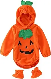 [Generic] Tennis Clothes for Teen Girls Toddler Boys Girls Long Sleeve Halloween Cosplay Romper Costume Soft Fleece Hooded Bodysuit Shoes Set New Baby Checklist Orange