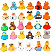 50 Pcs Rubber Duck Toy, Assorted Ducks for Kids, Cute Duck Bath Tub Pool Toys, Mini Rubber Duckie Toys for Party Favors Birthdays Carnival Supplies Graduation Party Supplies (50PCS)