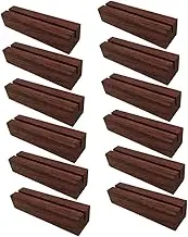 FELTECHELECTR 12pcs Wooden Place Card Holders Elegant Table Sign Stands for Weddings Events and Home Decoration Versatile Display for Photos Menu Notes Rustic Wood Design