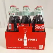 Coca-Cola 6-Pack 125 Anniversary 8 Ounce Glass Bottles