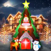 10FT Christmas Inflatables with LED Light, Christmas Tree House Inflatable with