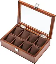 [CFZSALK] Watch Box Watch Holder 8 Slot Watch Box Case Watch Storage Box With Glass Mechanical Watch Stand Box Watch Case (Color : Onecolor) KeYJ