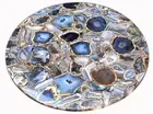 24" Agate Coffee table Top Semi precious stones Art home Room decor