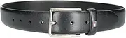 [Tommy Hilfiger] Men's Smooth Feather Edge Leather Belt, 40, Black