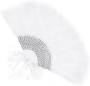 Garneck Vintage Elegant Handheld Folding Fan Portable Handheld Travel Fan for Wedding Party Home Decor