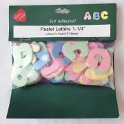 Lara's Crafts Self-Adhesive 1.25" PASTEL LETTERS, 52 pieces #S06118 NEW