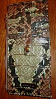 Brahmin Credit Card Wallet Diamondback Melbourne Croc Embossed Leather Orig.$85