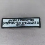 Juvenile Firesetter Intervention Specialist II NFPA 1035 Tab 4x1 Iron On Patch