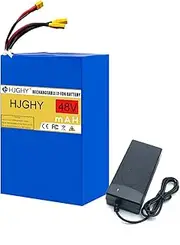 DEFGHIJ 48V 52Ah 80Ah 100Ah LiFePO4 Battery 48 Volt Lithium Battery with BMS High Performance Rechargeable Battery for Golf Cart EV RV Solar Energy Storage Battery(52Ah)