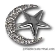 Lot of 12 Moon & Star Brooch in Silver vintage Crescent Moon Brooch Lapel Pin