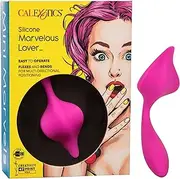 CalExotics Mini Marvels Marvelous Lover – Silicone Waterproof Compact Massager Vibrator – 10 Function Rechargeable Panty Teaser Vibe – Adult Sex Toy Massager for Couples – Pink
