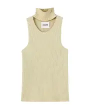 Jil Sander Cut-Out Detailed High-Neck Knitted Vest DE36,DE32 Nude