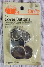 Dritz 215-45 Flat Cover Buttons-Size 1-1/8" 3/Pkg