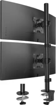 HUANUO Vertical Dual Monitor Mount, Stacked Stand for 2 Black