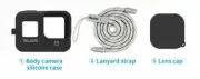 Telesin Black Silicone Protective cover / Lens Cover / Lanyard for GoPro HERO8