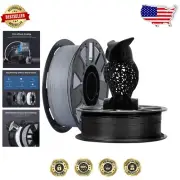 Eco-Friendly 1.75mm PLA Filament 2-Pack for Smooth 3D Printing - Black & Gray