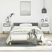Bedroom Furniture Bed Frame Without Mattress Dark Grey King Single Size Fabric