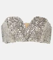[Blaze Milano] Blazé Milano Lady Soul Clyde sequined bandeau top AU 4 silver