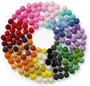 Felt Wool Balls 1 Centimeter - 0.4 Inch, Handmade Felted Mixed Color (Red, Pink, Blue, Gray, Black, White, Pastel and More) Bulk Small Puff for Felting and Garland (120)