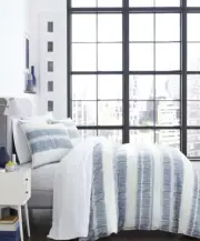 City Scene Enzo Twin Duvet Cover Set ~ Medium Blue
