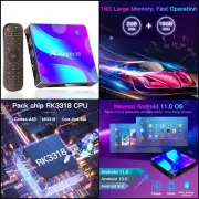 Android TV Box 11.0 con CPU de cuatro núcleos 2GB 16GB Admite para casa y famili