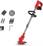 Portable Electric Cordless Grass Trimmer Electric Brush Mower Lawn Mower Three Blade Rechargeable Lithium Battery Garden Shed Outdoor (Size: 24V Battery * 1)