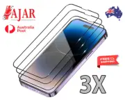 3X iPhone Screen Protector Tempered glass for 15 13 12 11 Pro XS Max 8 7 6S Plus