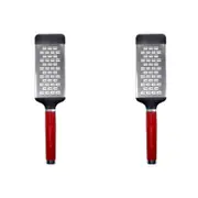 2PK KitchenAid Medium Flat Grater/Zester Stainless Steel - Empire Red