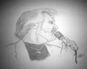 KENNY ROGERS PENCIL DRAWING 11x14 in. KENNY ROGERS ORIGINAL PIECE PORTRAIT