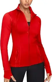 [GYM RAINBOW] Women's Lightweight Running Jackets Cottony-Soft 4-Way Stretch Zip up Slim Fit Workout Yoga Athletic Jacket