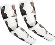 [FHEDVBN] french bulldog Arm Sleeves Compression Arm Covers for Men Women Outdoor Sun Sleeves Cooling Sports Sleeve, Black