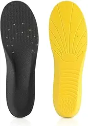 [Generic] Shoe Insoles, Memory Foam Insoles, Orthotic Insoles, Shoes Insert for Men and Women, Providing Great Shock Absorption and Cushion, Arch Support (black/Gray, M) (Black, M)
