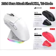 White Wireless Mouse ,Tri-Mode Connection 2.4GHz/Wired/Bluetooth