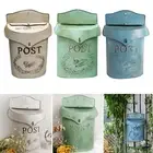 Retro Wall Locking Mailbox Farmhouse Newspaper Roll Post Letter Box House