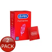 2 x Durex Featherlite Condom 30Pk