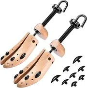 Ecom City 2-Way Wooden Shoe Stretcher for Widener Shoes Expander for Man and Women Unisex with Shoes Shining Sponge, Wood, Nature Wood, Large Size 9-13