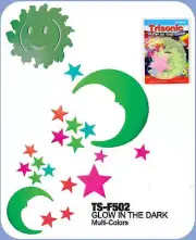 NEW GLOW IN THE DARK SUN MOON STARS KID CHILD BABY BEDROOM NURSERY WALL STICKERS