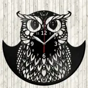 Owl Vinyl Record Wall Clock Decor Handmade 5713