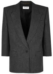 Yves Saint Laurent Grey Wool Twill Blazer - 10 10