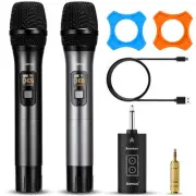Wireless Microphone with Bluetooth, Professional UHF Dual Handheld Dynamic Me...